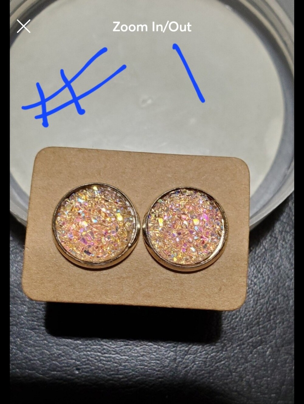 Women's Druzy Post Earrings - Picture 4 of 11